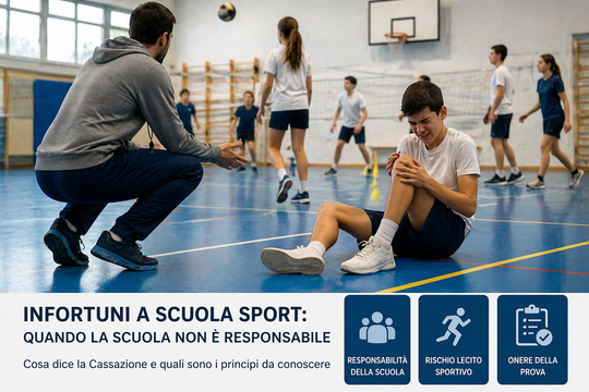 infortuni a scuola sport durante attività in palestra