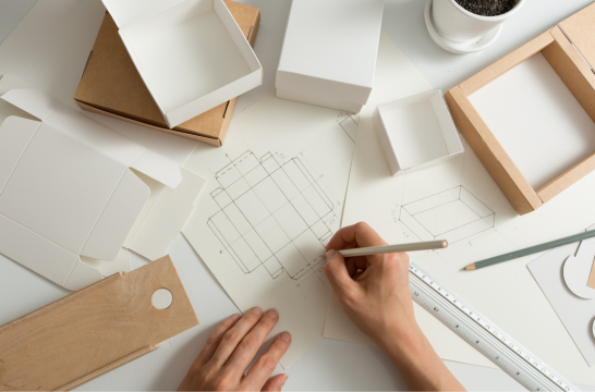 fotografia CC0 di una designer che disegna un packaging